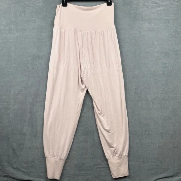 Aerie Women's Lounge Pants Joggers Pink Ribbed Waistband Pockets Size M - Picture 4 of 5